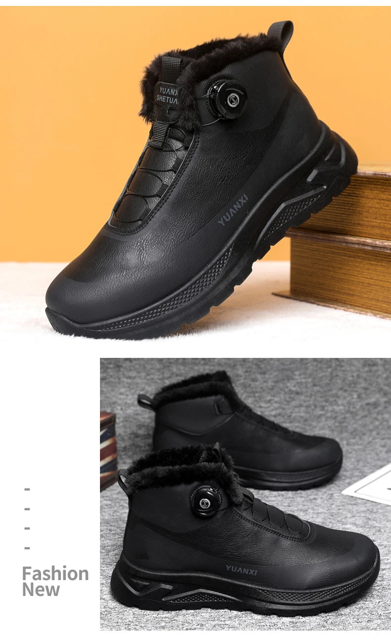 Men's Outdoor Hunting Boots, Hiking Shoes for Mountain Trekking and Off-Road with Fleece Lining for Warmth