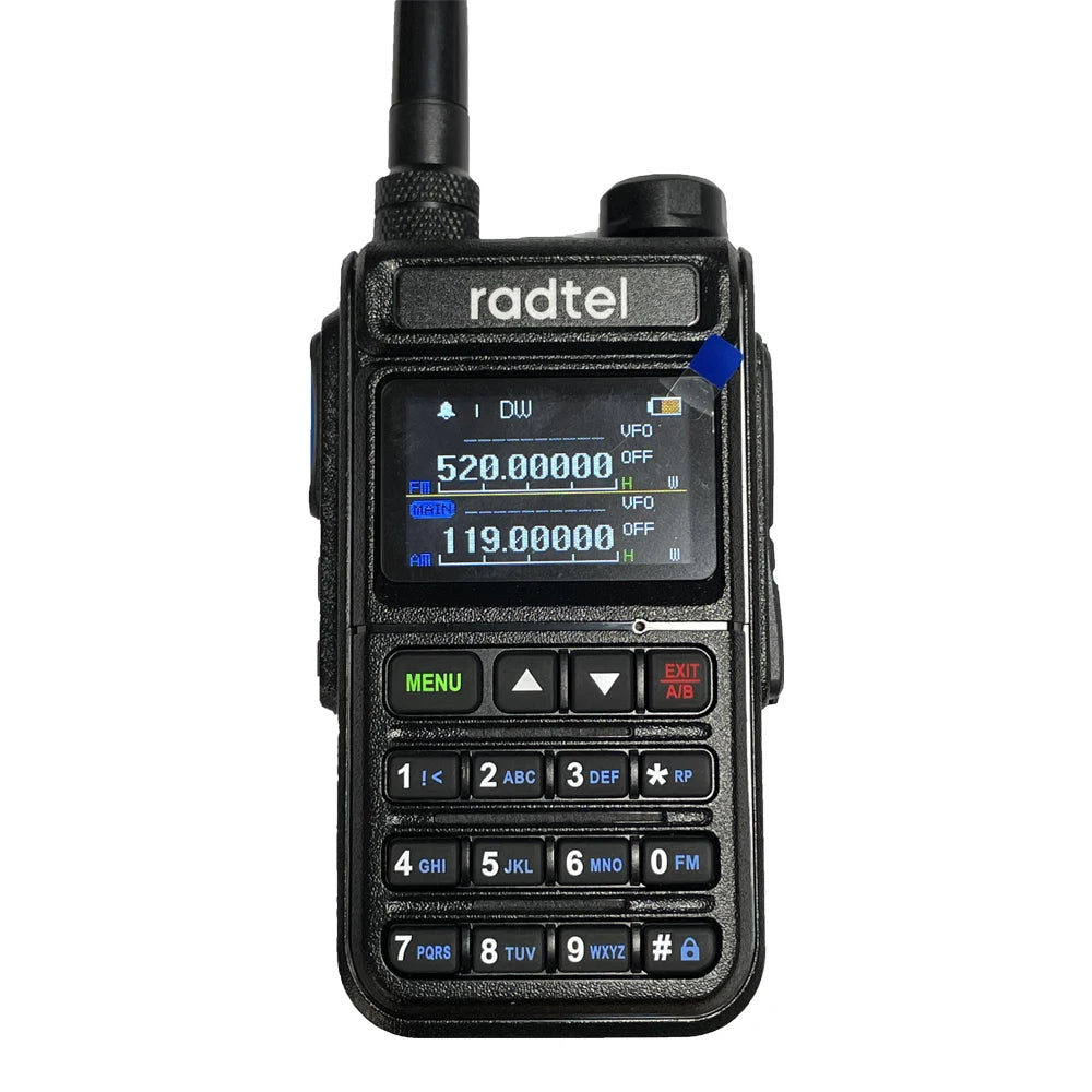 Radtel RT-890 NOAA Weather Channel 6 Band Ham  Amateur 2 Way Radio 999CH Walkie Talkie AM Air Aviation Band Color Scanner Marine