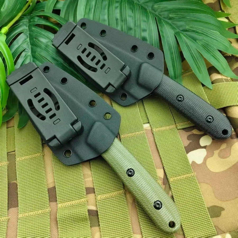 Multipurpose Utility Camping Fishing Essential Straight Knife with K Sheath Ergonomic Design Portable Cutting EDC Outdoor Knives