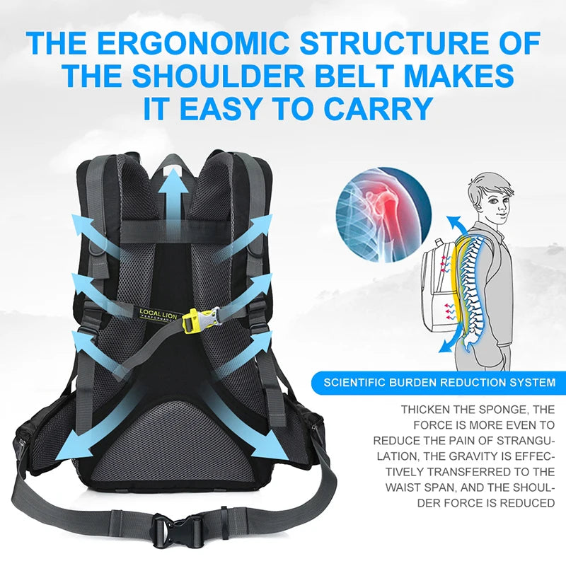 Robuster 40-Liter Trekkingrucksack – Ideal für Bergsteigen, Wandern und Camping – Herren-Taktikrucksack
