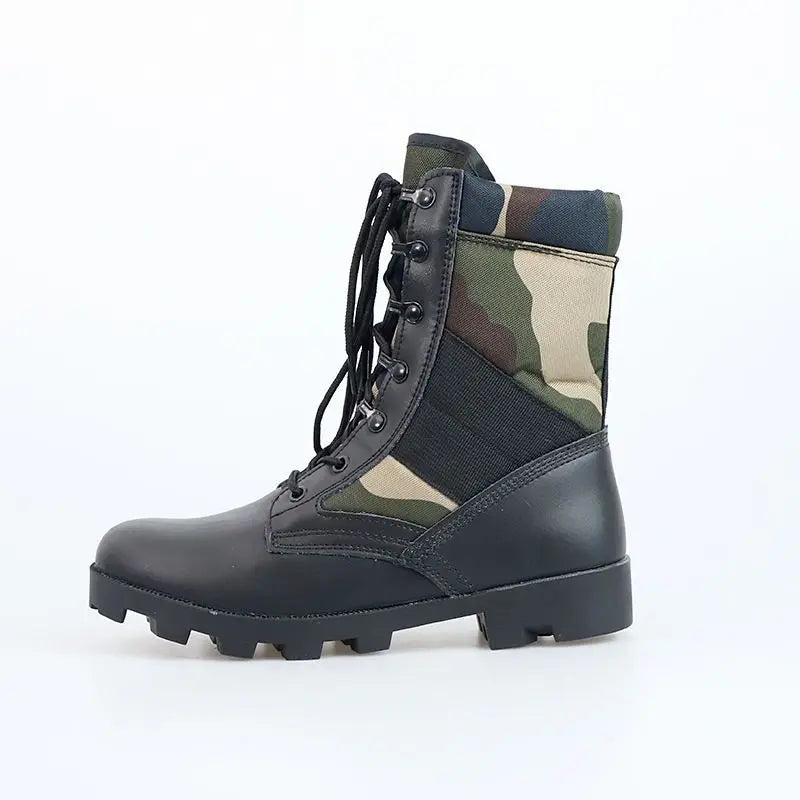 Men’s High-Top Tactical Boots – Leather & Nylon
