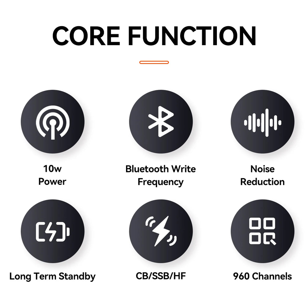 Ham Walkie Talkie intercom 10W Transceiver CB SSB HF Multi Band AM FM Amateur Portable Wireless Long Range Two Way Radio