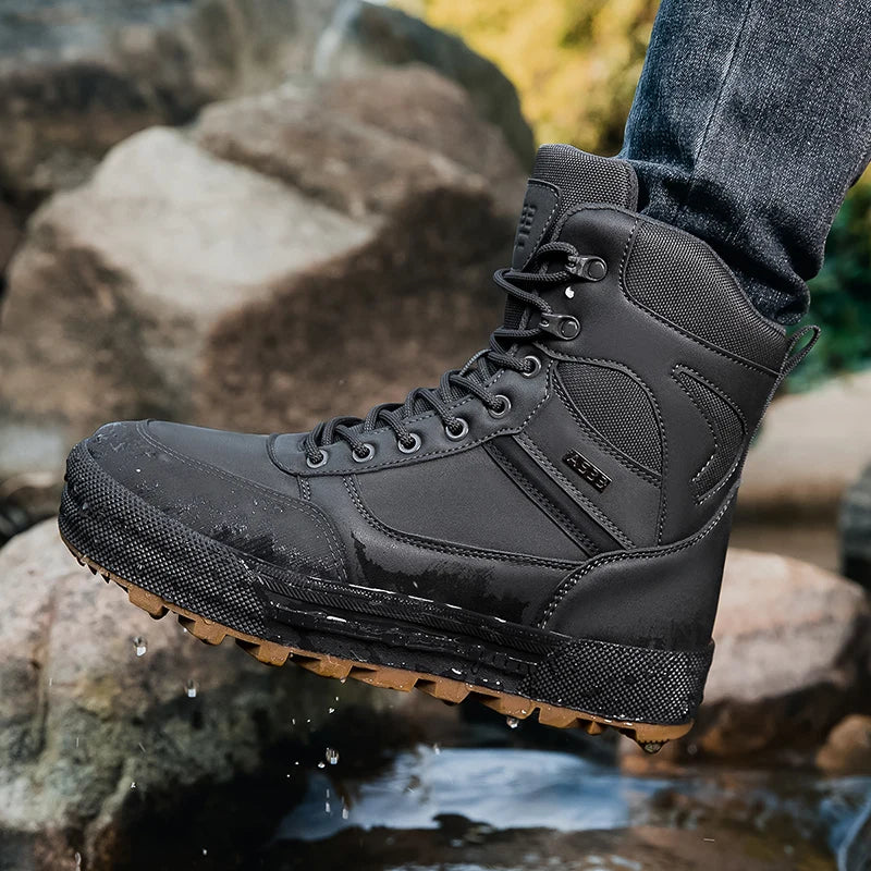 Herren Outdoor Wanderstiefel Taktische Militärstiefel Wasserdichte Arbeitsschutzschuhe Jagdstiefel Knöchelhohe Wüstenstiefel Sportschuhe Kletterschuhe