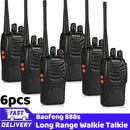 6 PCS Baofeng BF-888S 5 W Walkie Talkie Dual Band Portable Long Range Standby UHF 400-470MHz USB Ham Two Way Radio for Hunting