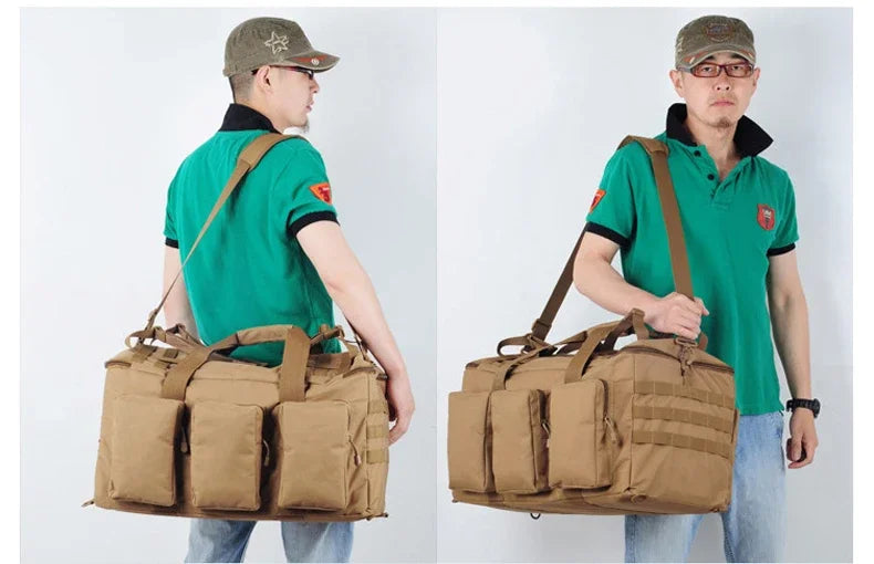 Convertible Nylon Duffel Backpack for Travel & Camping