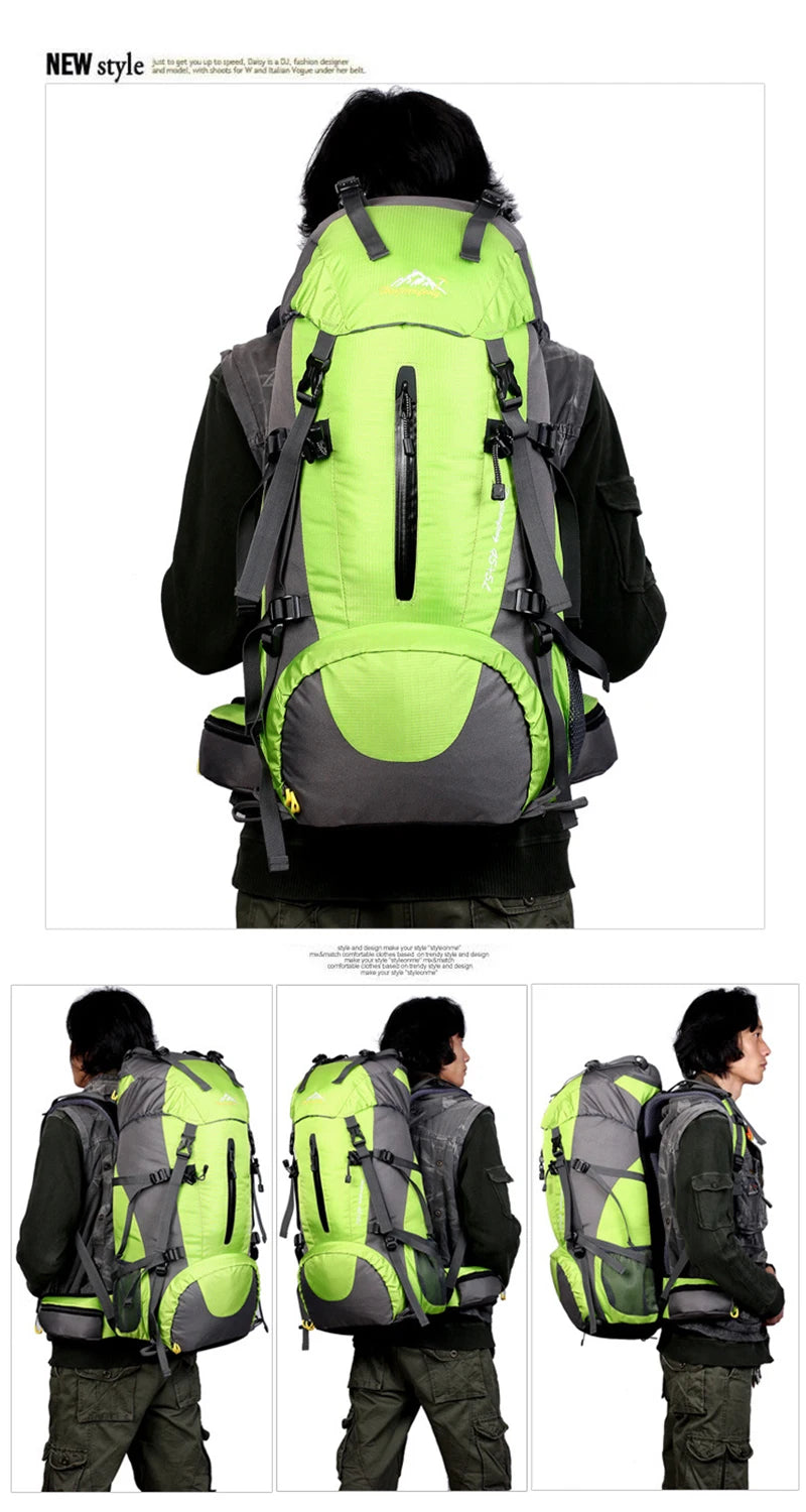 50L Nylon Hiking & Camping Backpack