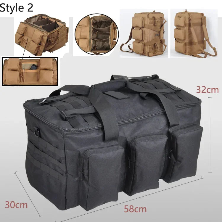 Convertible Nylon Duffel Backpack for Travel & Camping