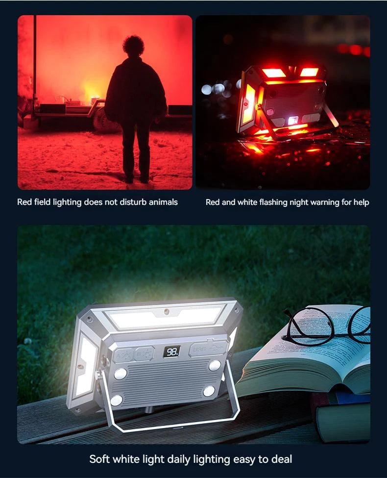 LED Campingzeltlampe Wiederaufladbarer Suchscheinwerfer Hohe Leistung Outdoor Notbeleuchtung Wasserdichte Tragbare Hängelampen