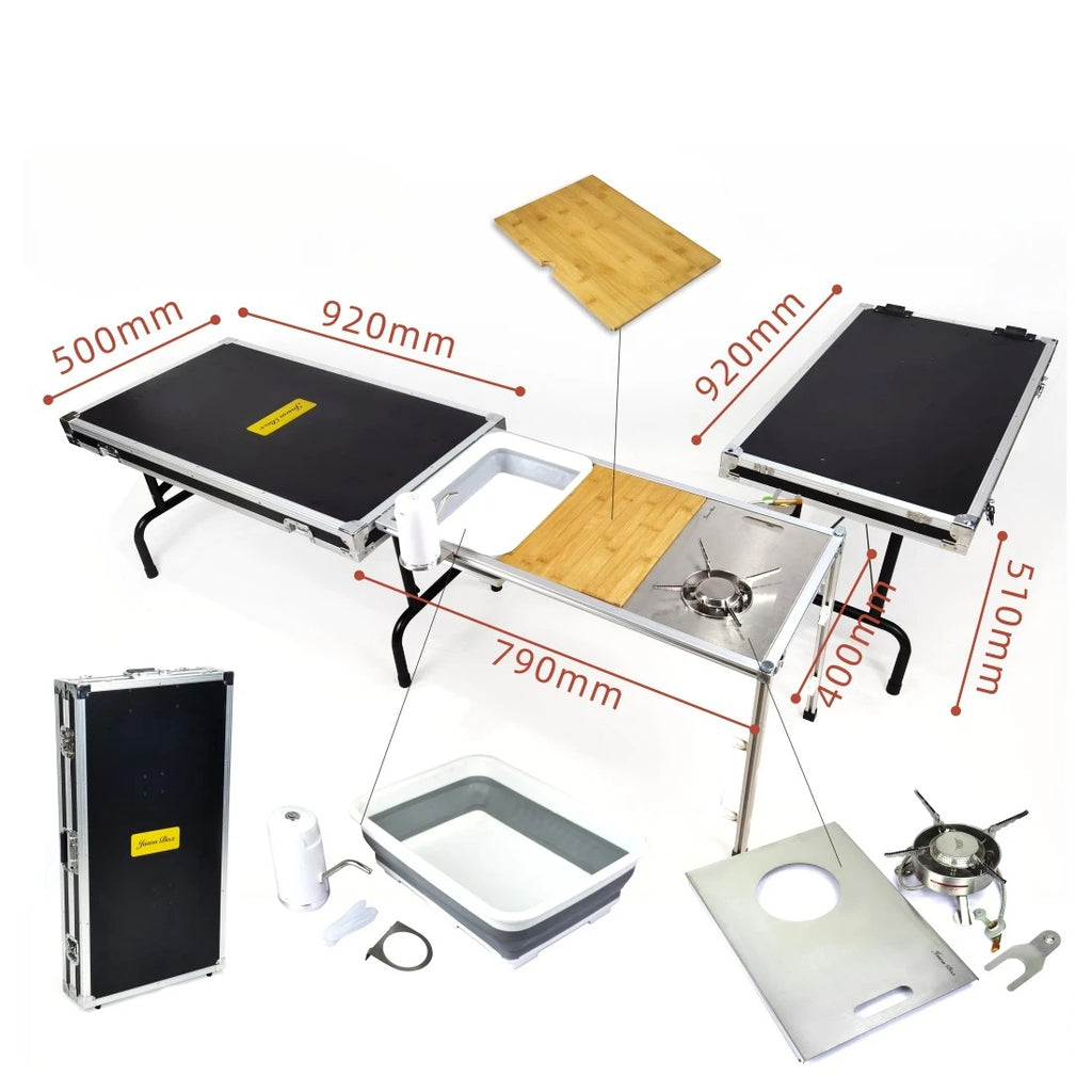 Folding Camp Kitchen Storage Box & Table