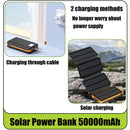 Solar Power Bank 50000mAH Folding Solar Panels 5V 2A USB Output Portable Outdoor Camping Sun Power For IPhone Android