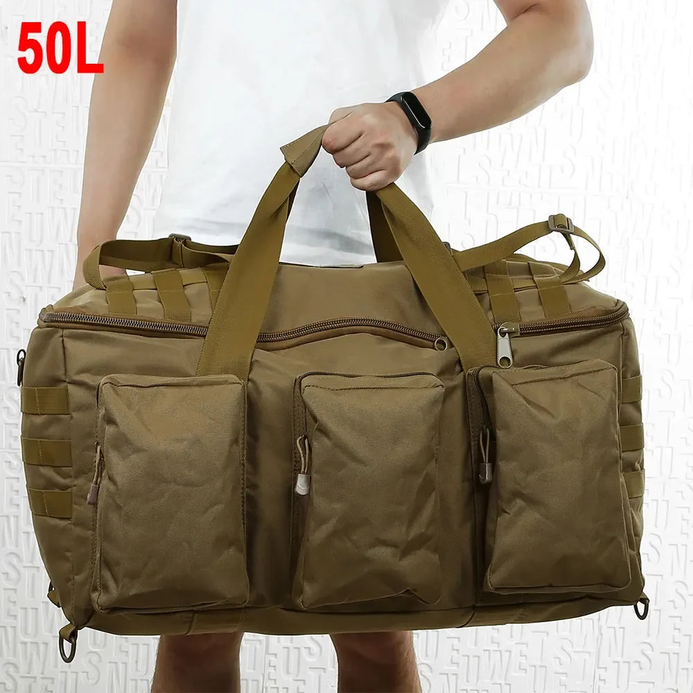 Convertible Nylon Duffel Backpack for Travel & Camping