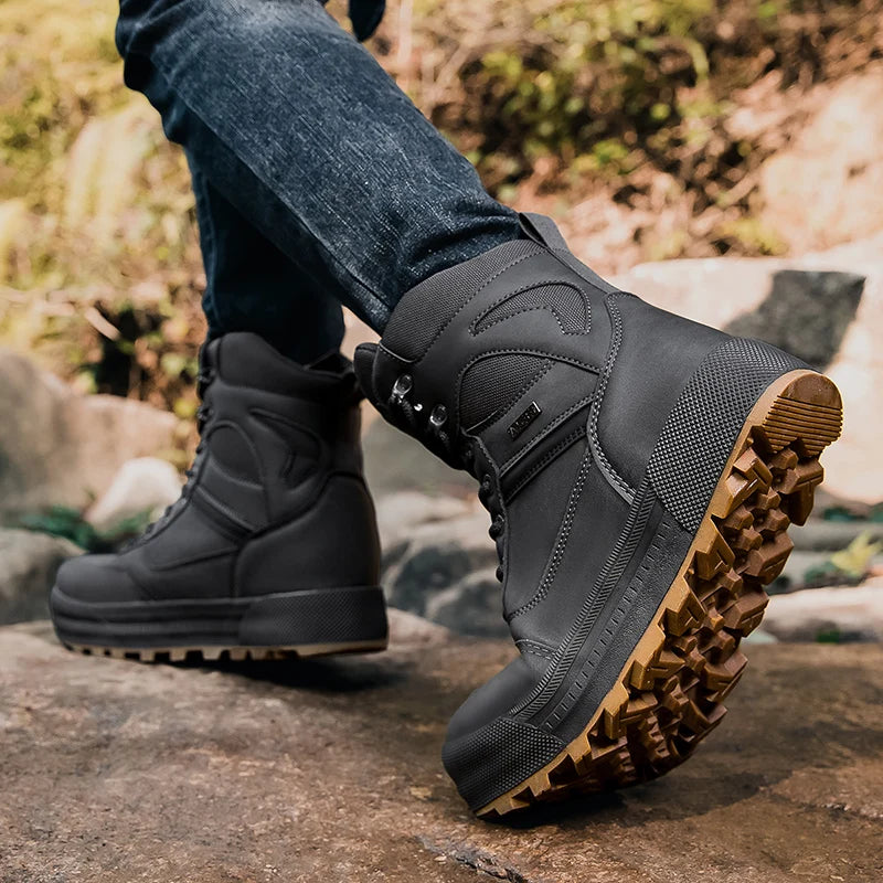 Herren Outdoor Wanderstiefel Taktische Militärstiefel Wasserdichte Arbeitsschutzschuhe Jagdstiefel Knöchelhohe Wüstenstiefel Sportschuhe Kletterschuhe