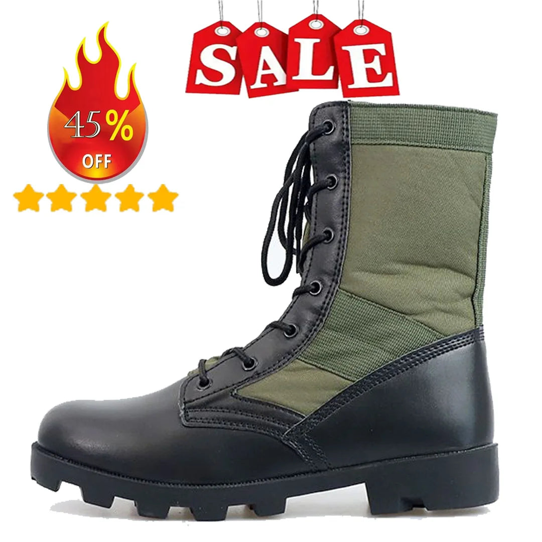 Men’s High-Top Tactical Boots – Leather & Nylon