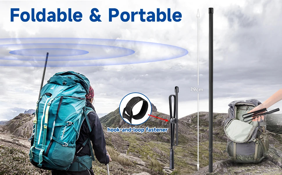 79cm Dual Band VHF UHF 136-520MHz 31inch Foldable CS Tactical SMA Female Ham Radio Antenna for Kenwood Baofeng TYT Wouxun HYT