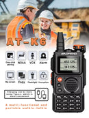 Baofeng AT-K6 Portable Ham Radio Full Band UHF Walkie Talkie with Air Band Scanning Long Range Two-Way Communication