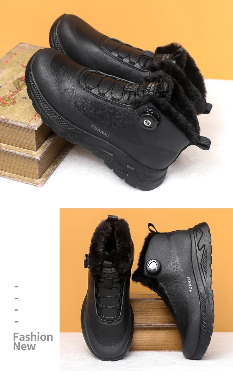 Men's Outdoor Hunting Boots, Hiking Shoes for Mountain Trekking and Off-Road with Fleece Lining for Warmth