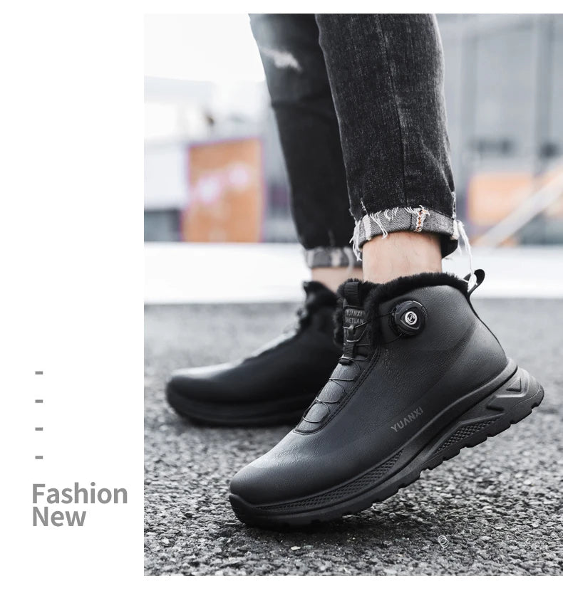 Men's Outdoor Hunting Boots, Hiking Shoes for Mountain Trekking and Off-Road with Fleece Lining for Warmth