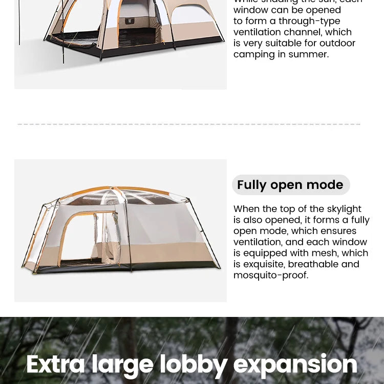 Sonuto Large Family Cabin Tent | Three-Season Camping