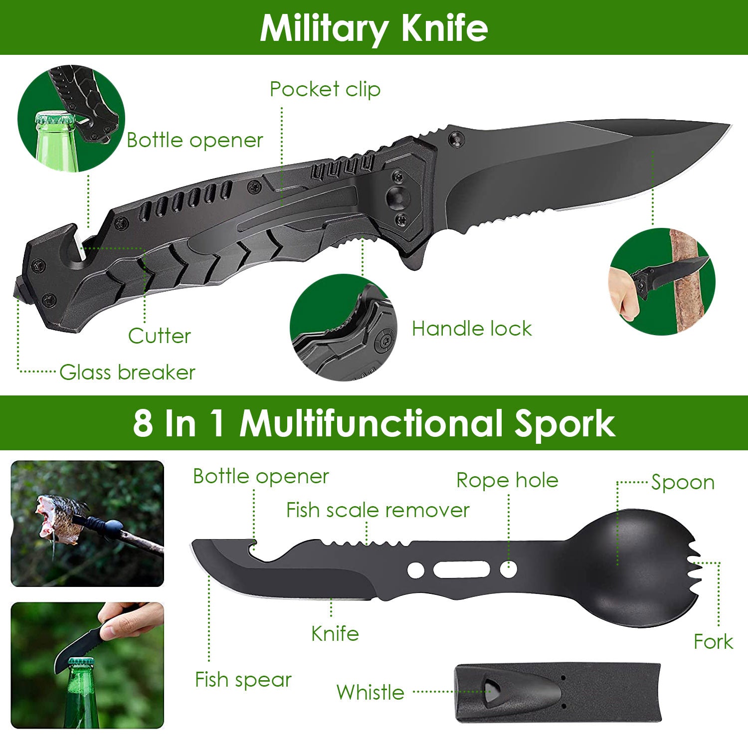 47Pcs Emergency Survival Kit Survival EDC Gear Equipment Tool First Aid Supplies Kit