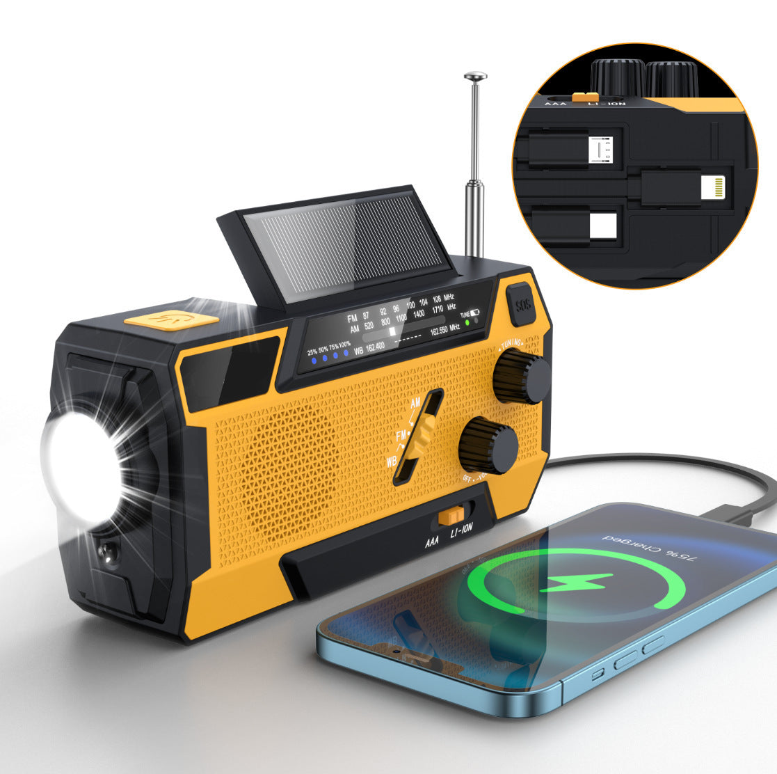 Solar Radio Torch Multifunctional Outdoor Emergency Hand Radio